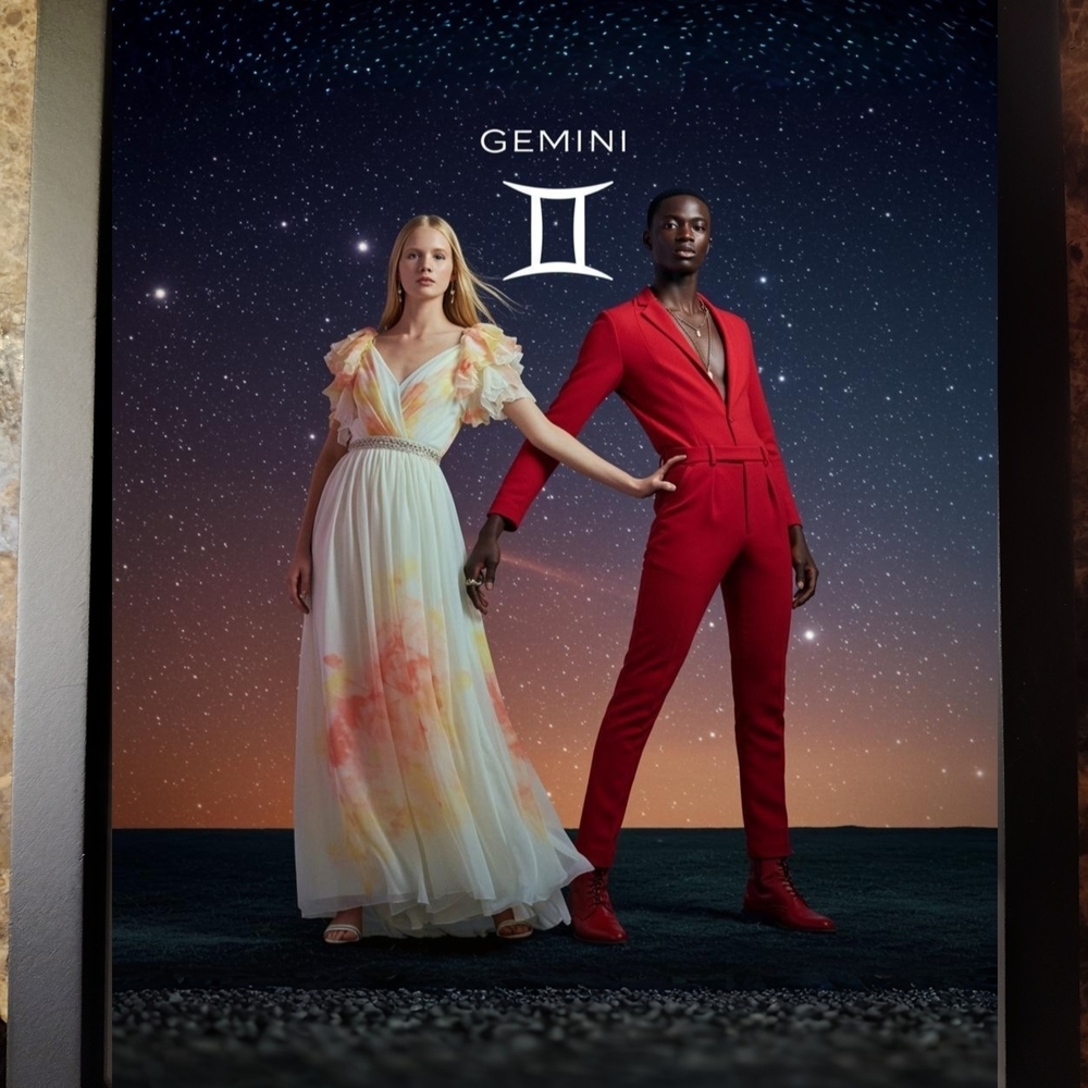 Gemini horoscope Collection: Elegant Clothes In A 8x10 Frame A.I. Art Print